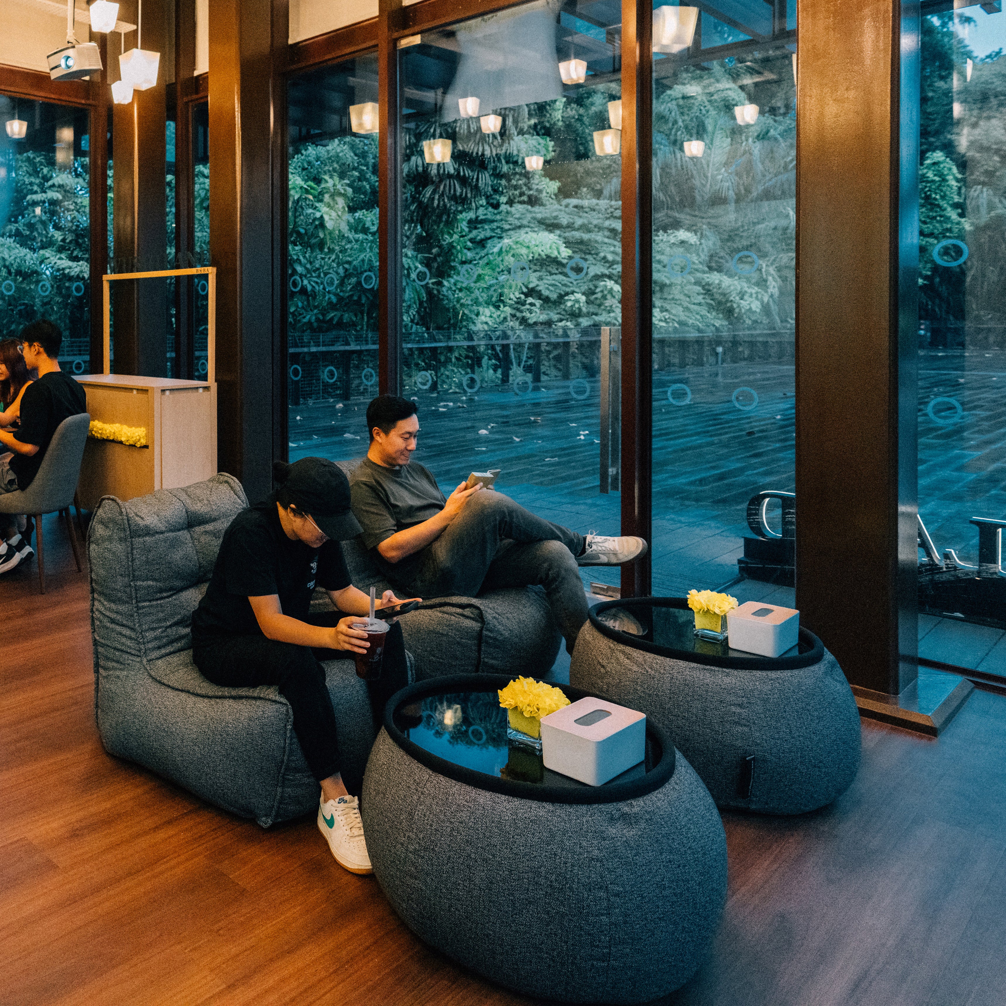 Twin Couch and Versa Table bean bags in Wushiland Boba tea outlet at Mess Hall Sentosa