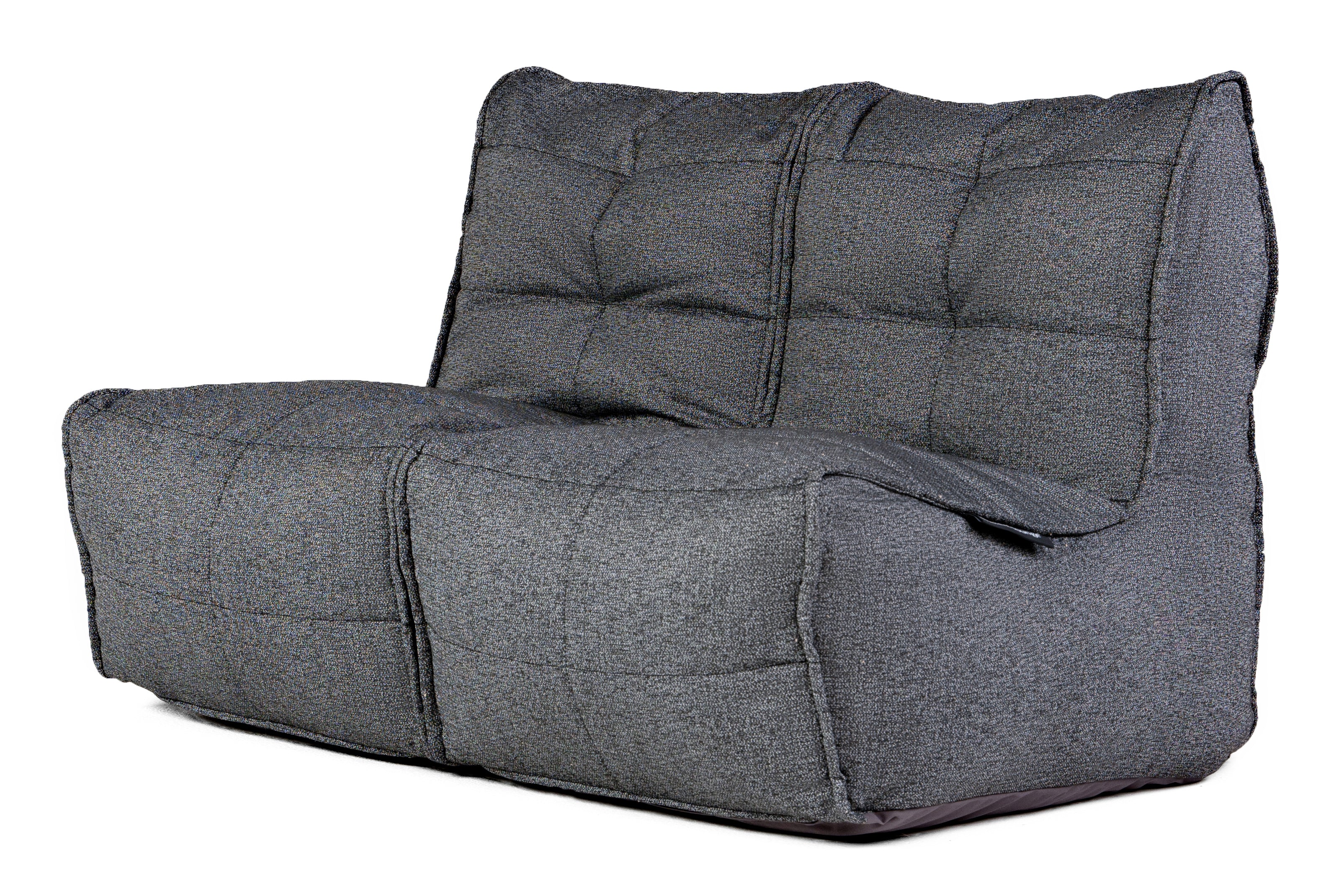Twin Couch 2-seater bean bag sofa in Titanium Weave