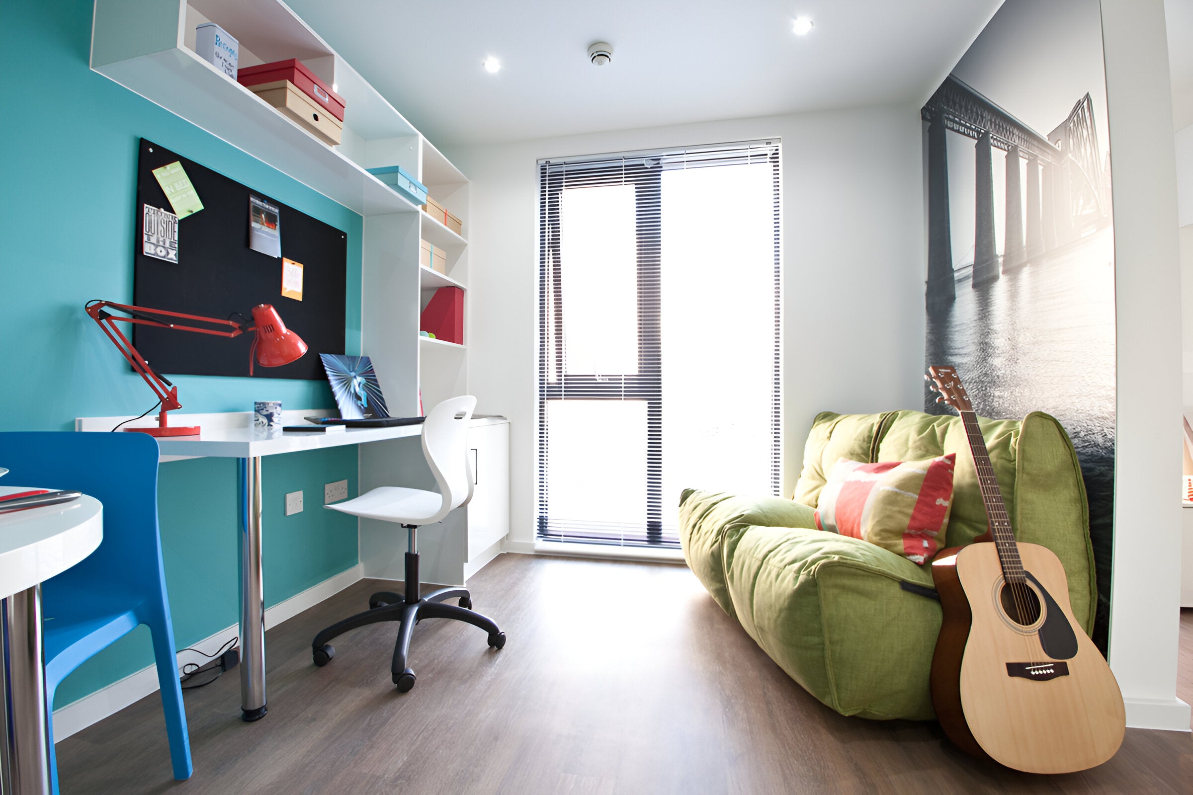 Twin Couch in Lime Citrus in study room