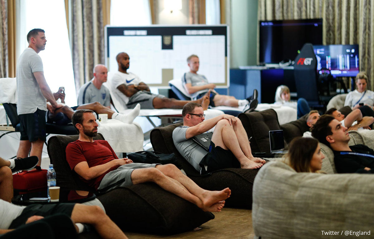 Ambient Lounge bean bag sofas in England team hotel in Russia