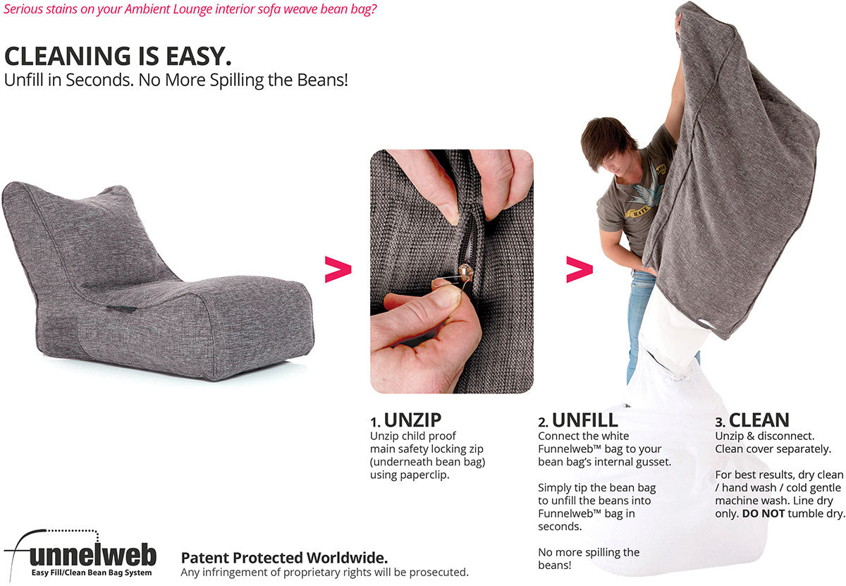 Cleaning your Interior Sofa Weave Bean Bags