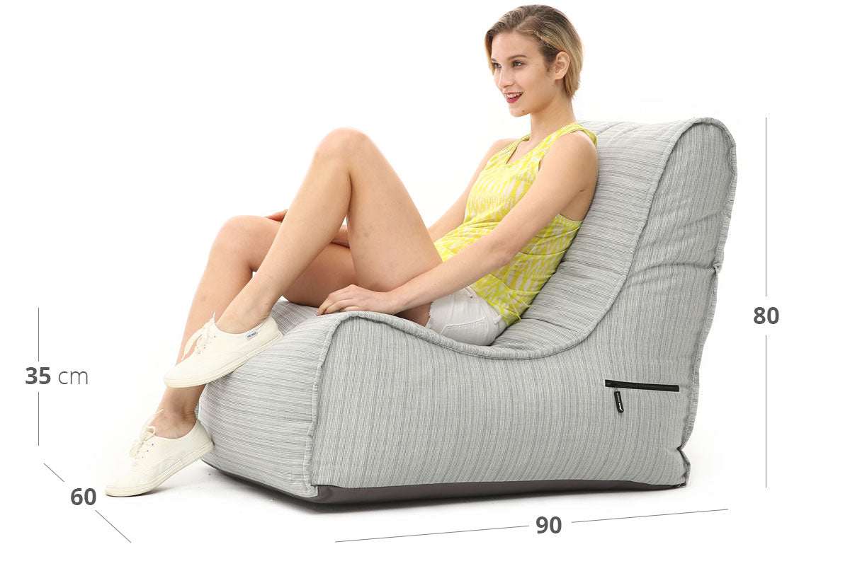 Evolution Sofa (Deluxe) Bean Bag in Silverline (In/Outdoor) Dimensions