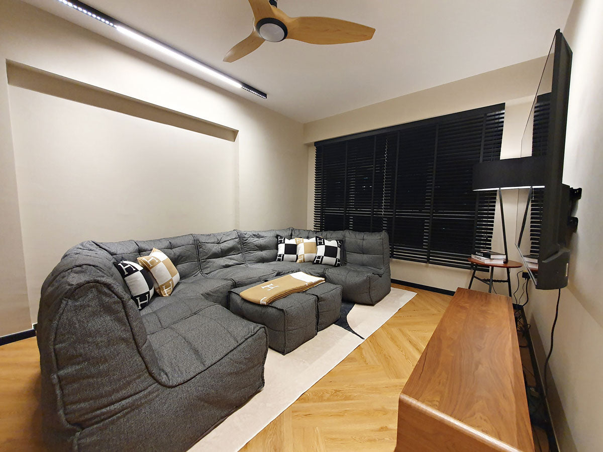 Modular bean bag sofa in contemporary living room 01