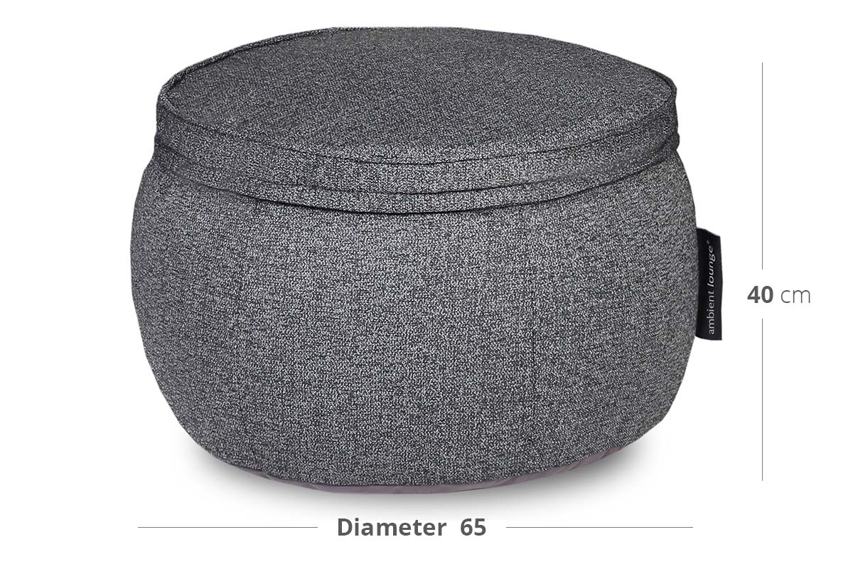 Wing Ottoman Bean Bag in Titanium Weave (In/Outdoor) Dimensions